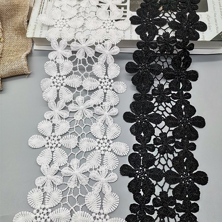 Flower embroidery lace fabric milk silk embroidery lace fabric dress decorative lace