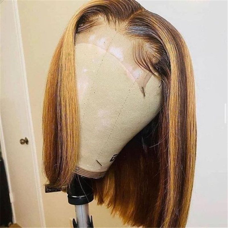 P4/27# Remy Human hair 13x4 lace front wig Straight Body Wave Deep Curly Water Highlight Lace Frontal Wigs 30 inch