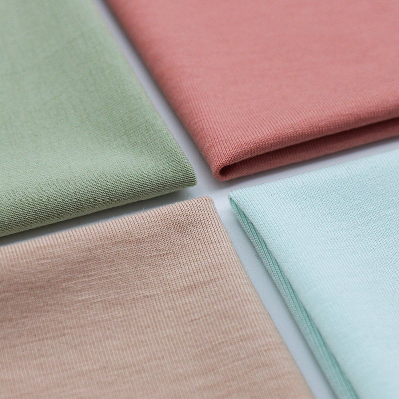 Manufacturer wholesale Knit 95% Bamboo Viscose Fiber 5% Spandex Material Single Jersey pointelle Fabric For Baby Tshirt Clothing