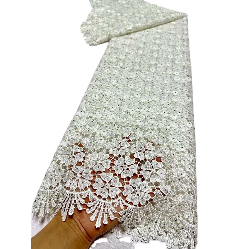 Water Soluble Guipure Lace African diamonds guipure crystal lace textile fabrics