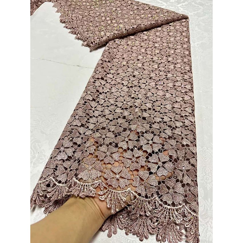 Water Soluble Guipure Lace African diamonds guipure crystal lace textile fabrics