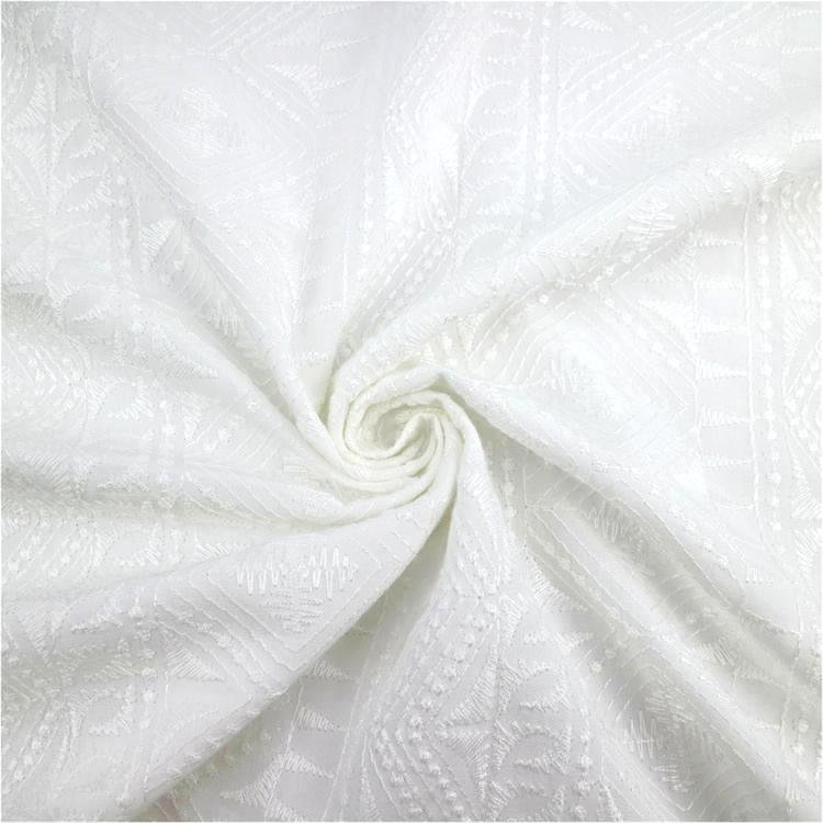 Factory Direct Sales Multicolor Embroidered Fabric Full Polyester Garment Embroidery Fabric