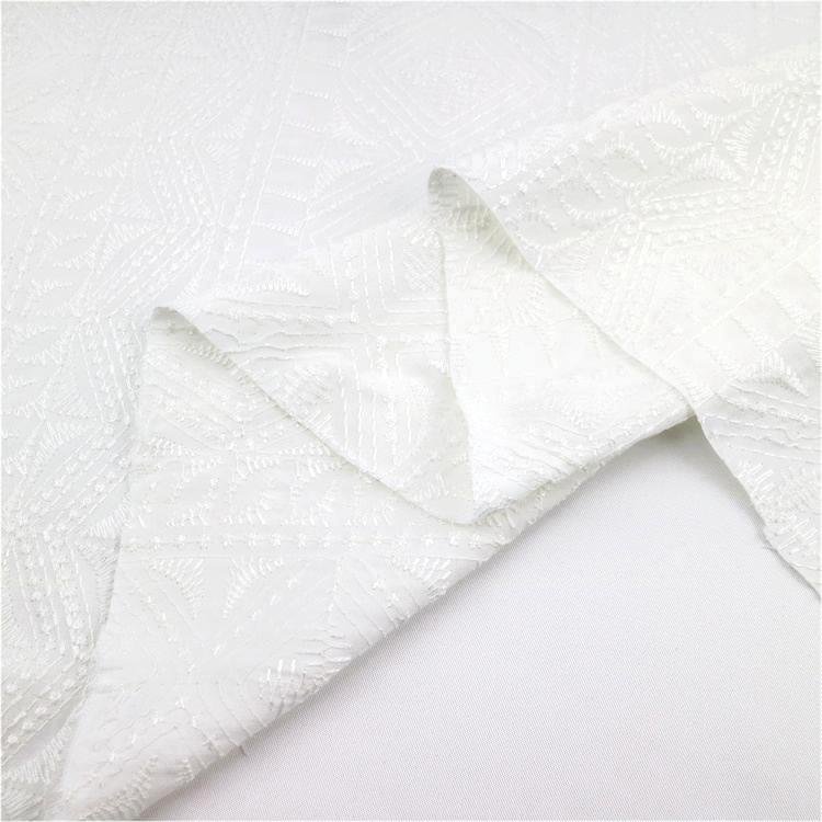 Factory Direct Sales Multicolor Embroidered Fabric Full Polyester Garment Embroidery Fabric