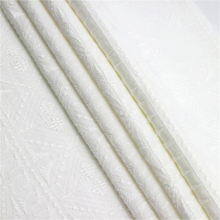 Factory Direct Sales Multicolor Embroidered Fabric Full Polyester Garment Embroidery Fabric