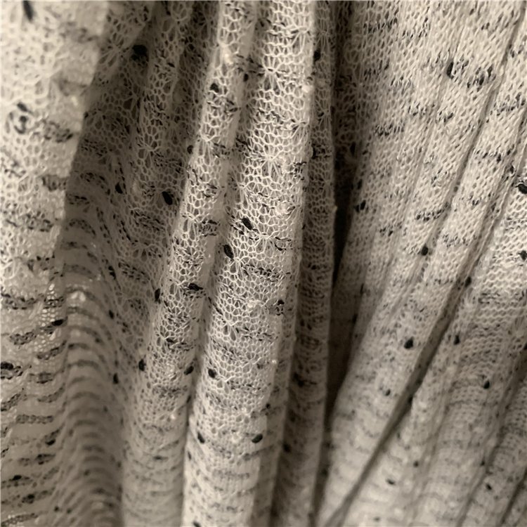 New Style Embroidered Lace Beaded Fabric Tulle Organza Fabric Stock For Garments