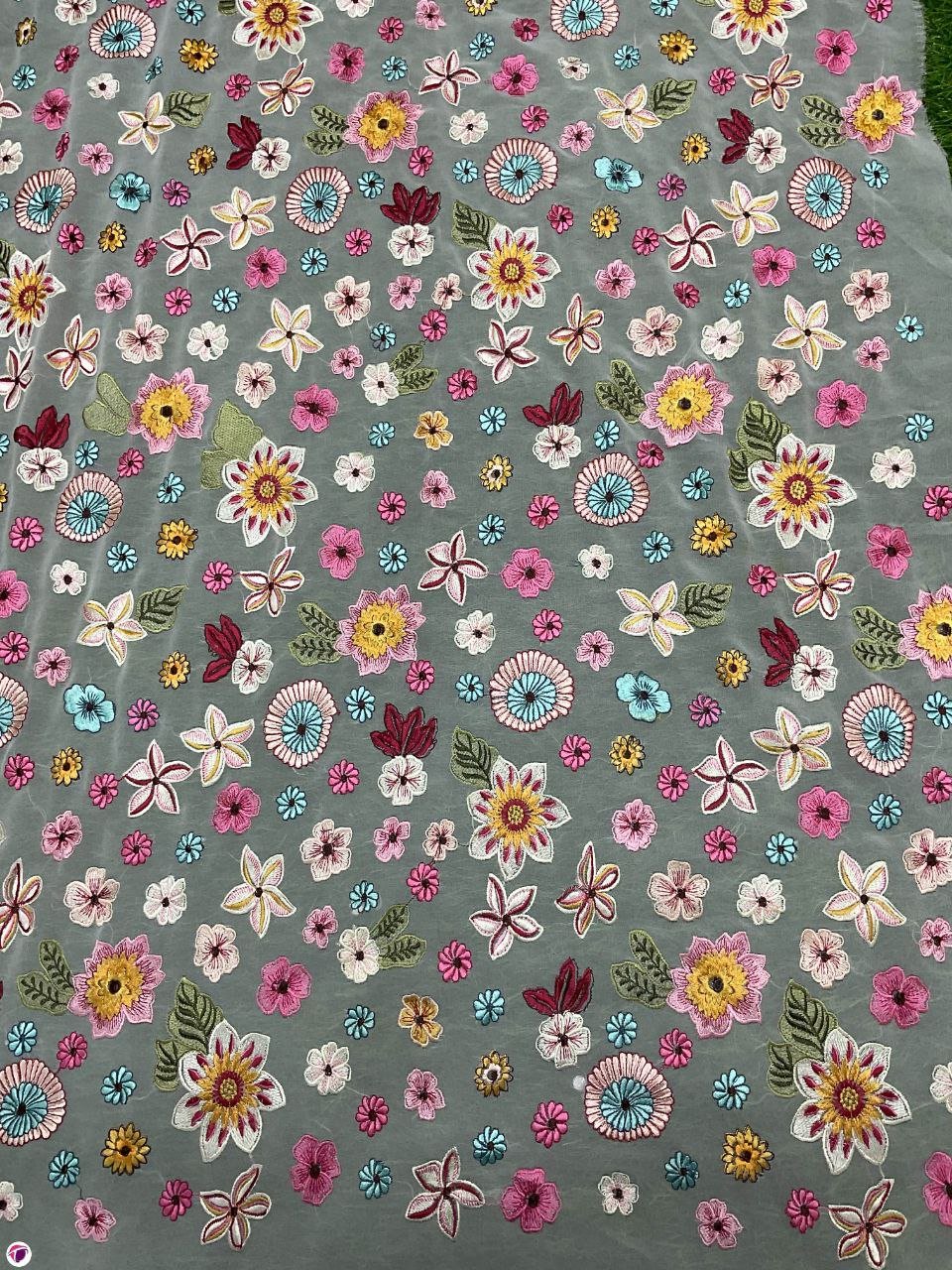 Standard Quality Polyester Embroidery Fabric for Clothing Available at Wholesale Price from Indian Supplier