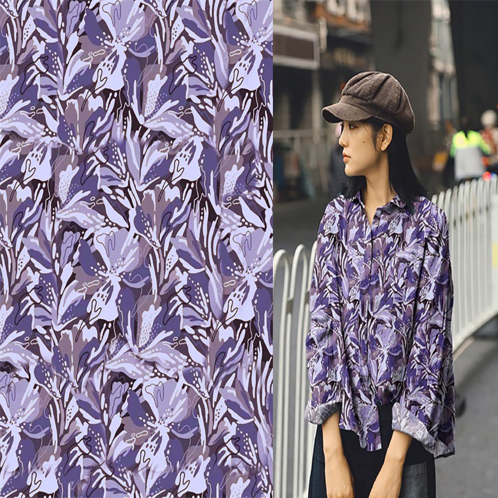 2024 Environmental fashion with pure ramie digital print green clothing supplier
