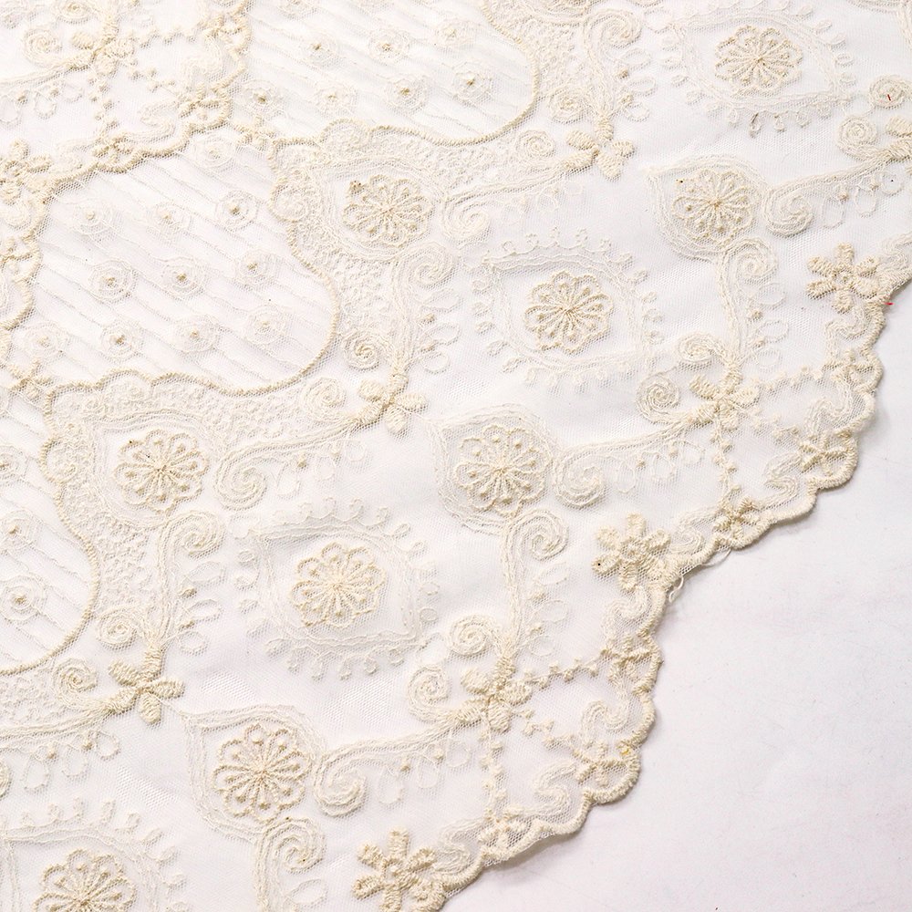 Popular design guipure lace fabric polyester cotton embroidery fabric for dress