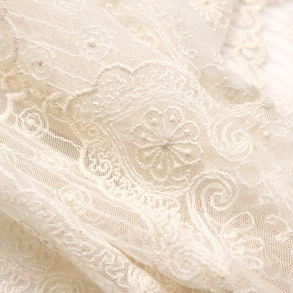Popular design guipure lace fabric polyester cotton embroidery fabric for dress