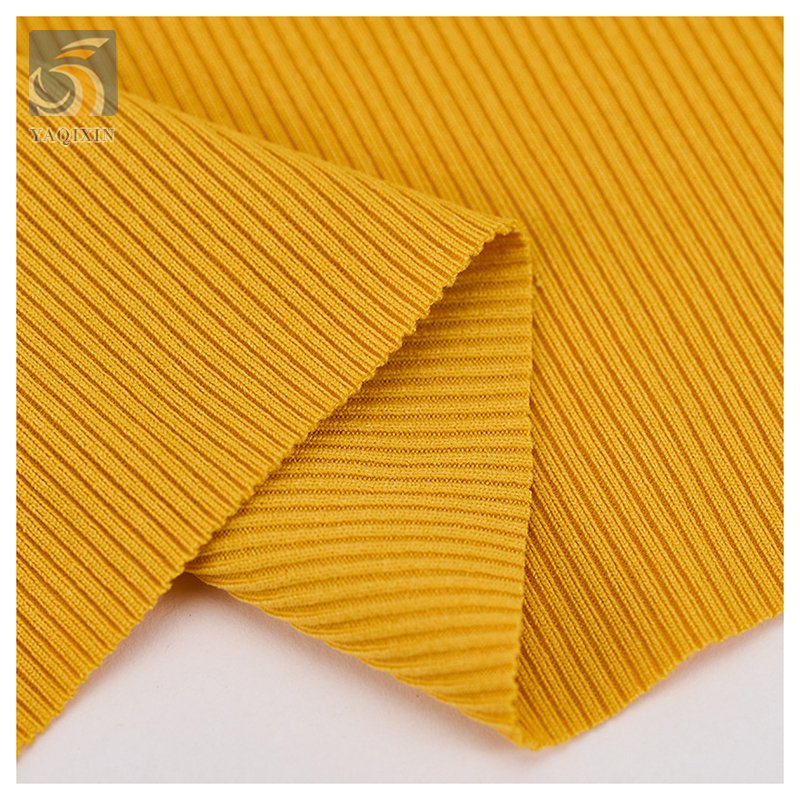 Hot Stripe Jacquard Knit Stretch Spandex Modal Cotton Blended Fabric Wholesale 2X2 Rib Knit Fabric for Winter Clothing