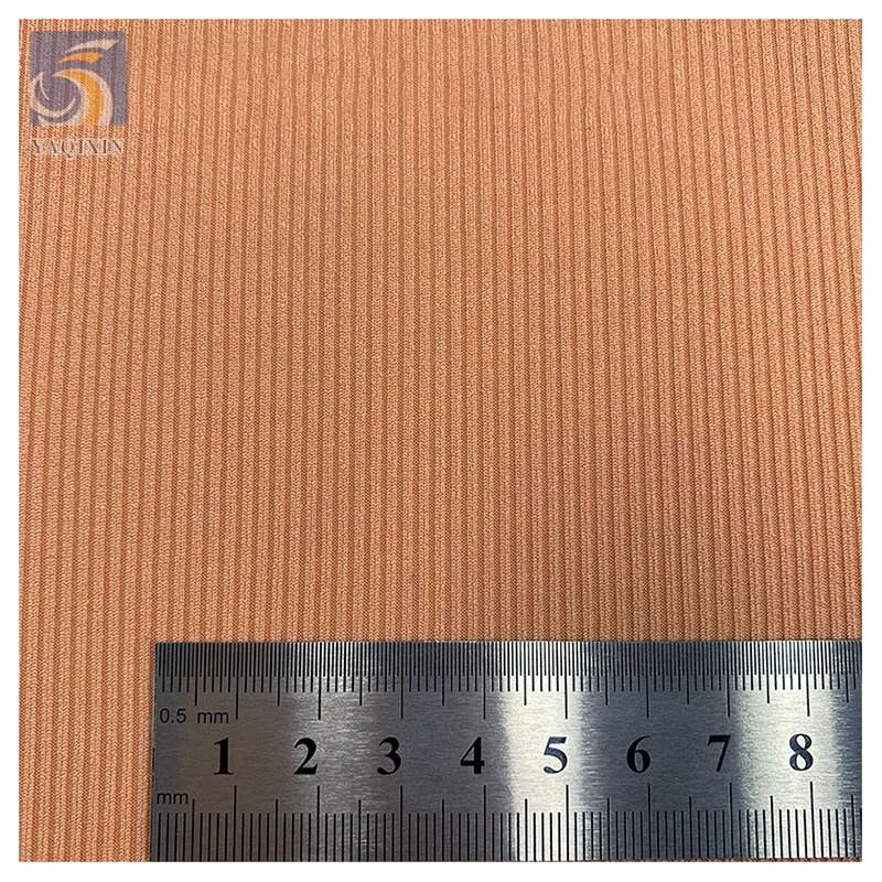 Hot Stripe Jacquard Knit Stretch Spandex Modal Cotton Blended Fabric Wholesale 2X2 Rib Knit Fabric for Winter Clothing