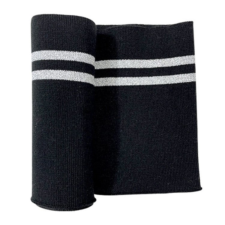 Custom Plain Ribbing 1x1 Polyester Flat Knit Rib Fabric Solid Color Collar And Cuff For Polo T Shirt Full Collar