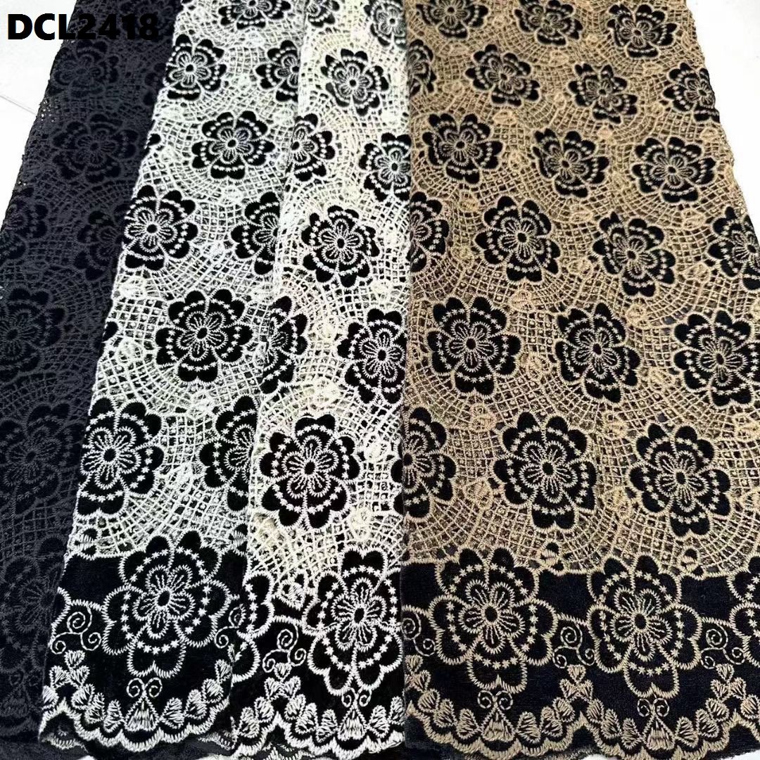 Customised Design Black Gold Soft Cord Guipure Lace Velvet Embroidered fabric Italian Lace Fabric for Wedding Bridal Dress