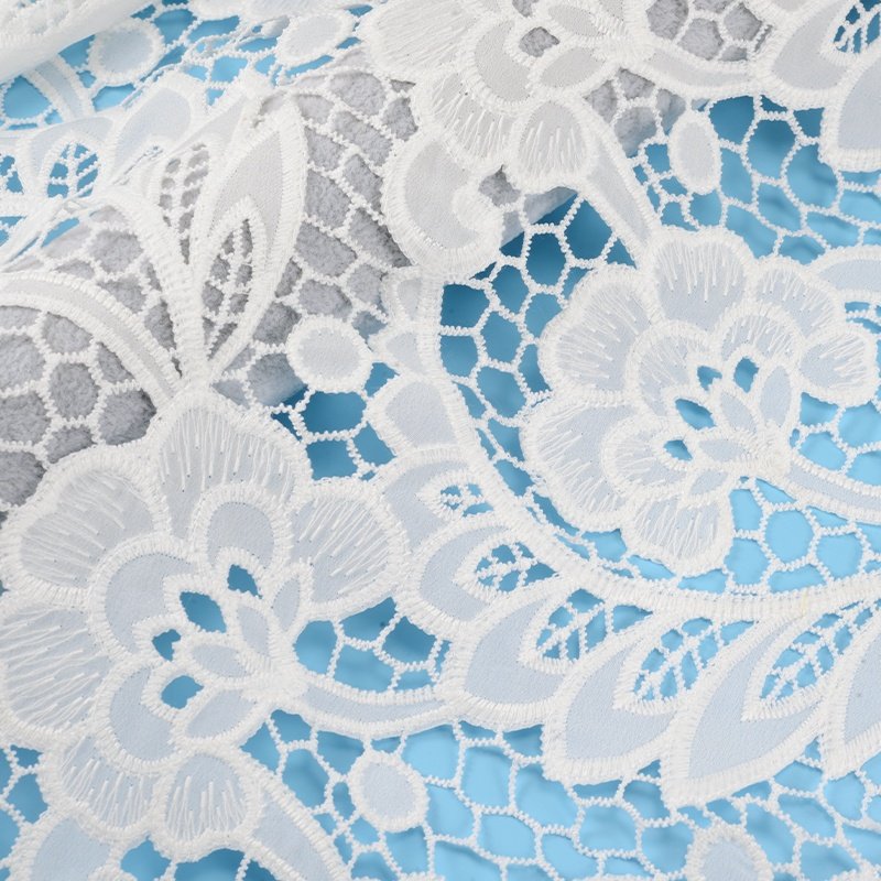 Wholesale Price 3d Flower Lace Embroidered Fabric With Guipure Suitable For Women's Wear Children's Wear