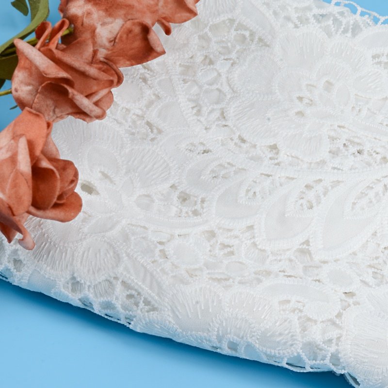 Wholesale Price 3d Flower Lace Embroidered Fabric With Guipure Suitable For Women's Wear Children's Wear