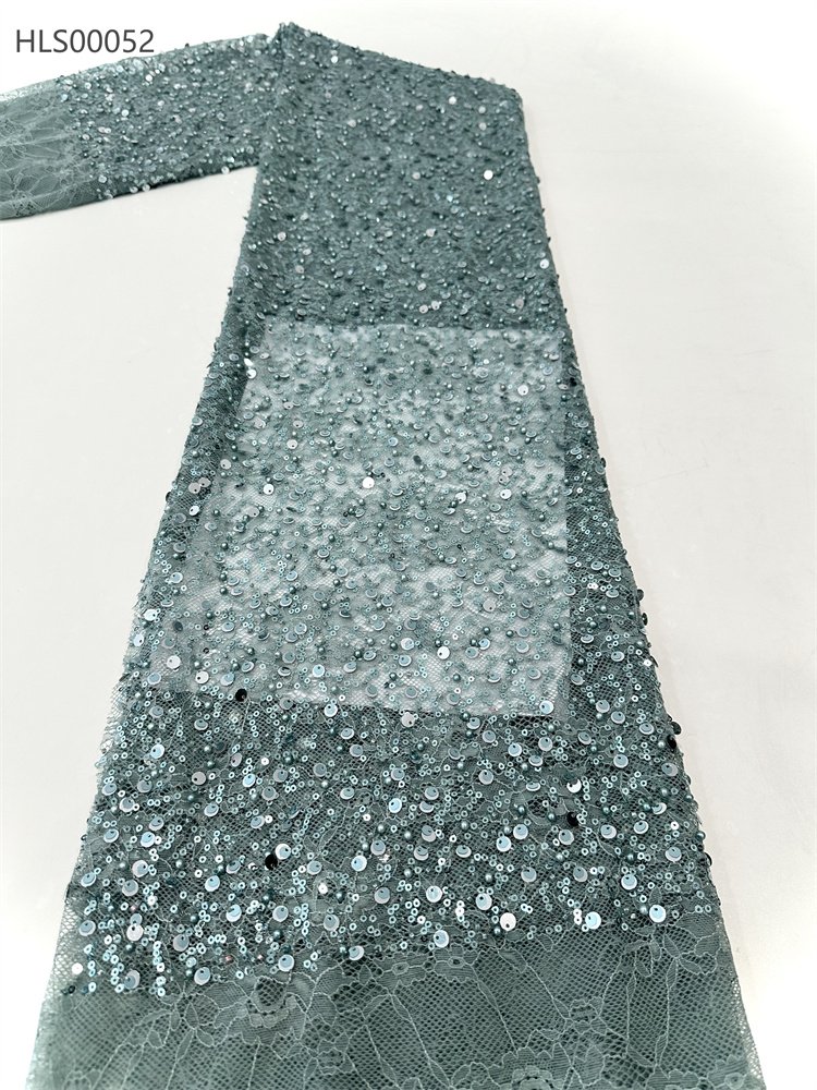 YZ High Quality Embroidery Luxury Lace Bridal Fabric Luxury Embroidery Beads Sequins Heavy Beaded Lace Fabric For Wedding Dress
