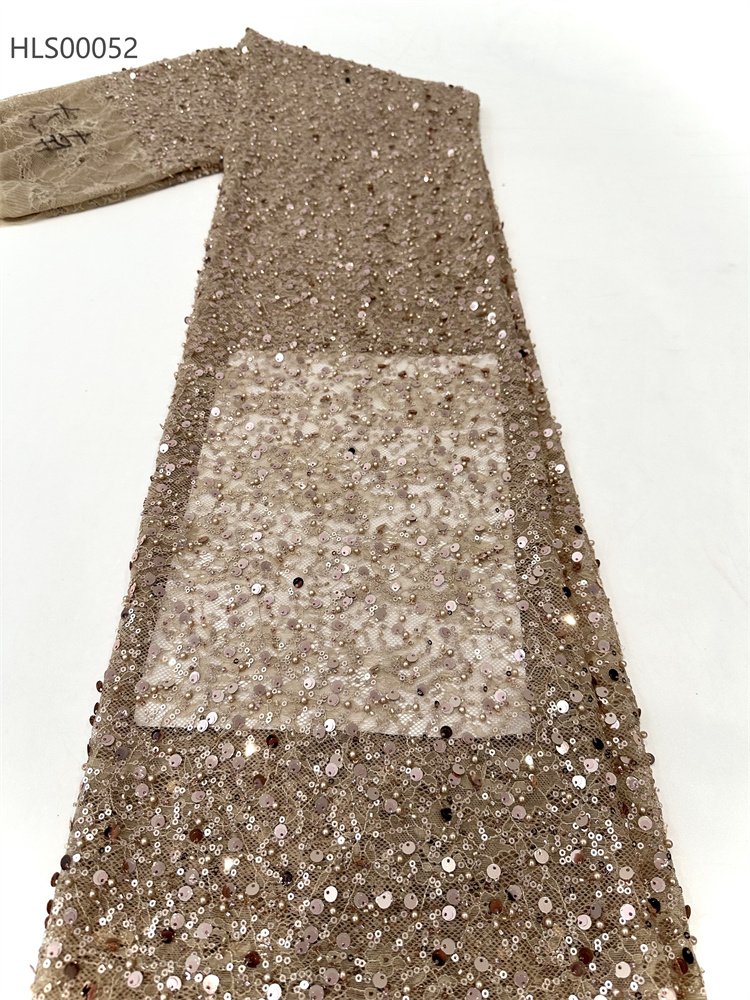 YZ High Quality Embroidery Luxury Lace Bridal Fabric Luxury Embroidery Beads Sequins Heavy Beaded Lace Fabric For Wedding Dress