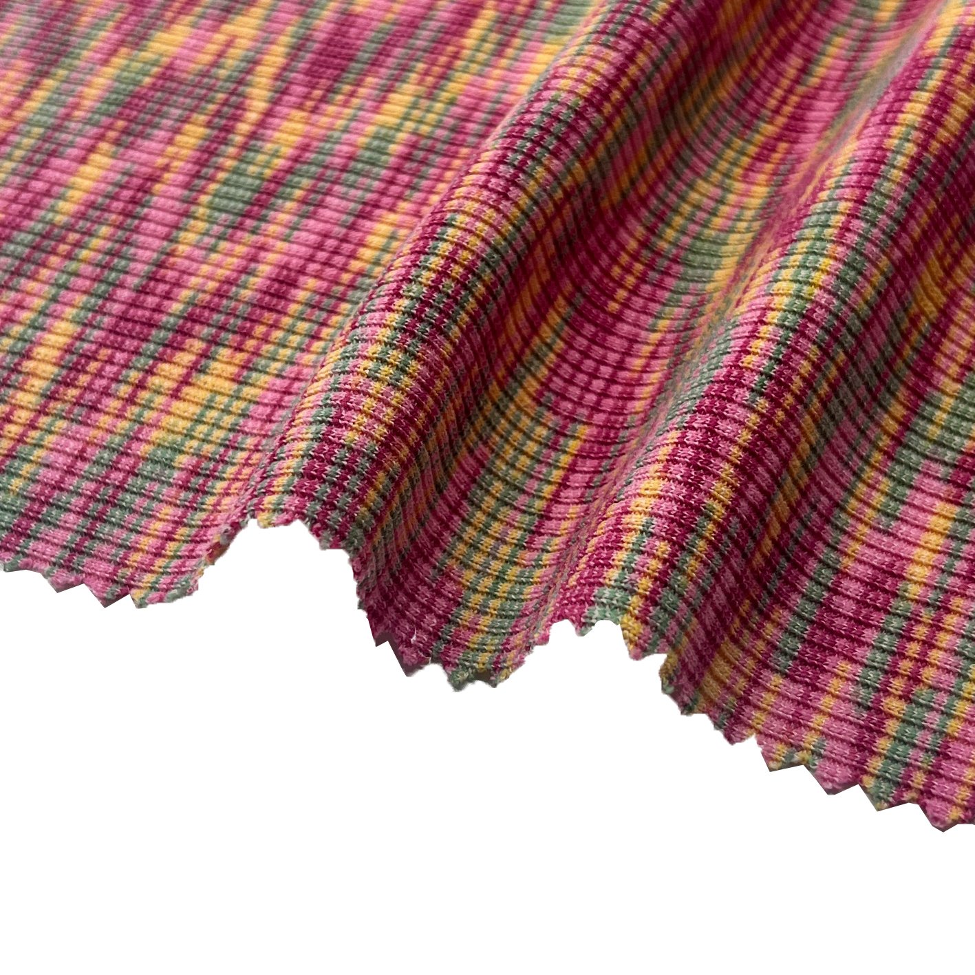 Neon color bars Knitted ribbed fabric 150cm 180gsm High quality and fashionable knit Stretch top Girls with short sleeves