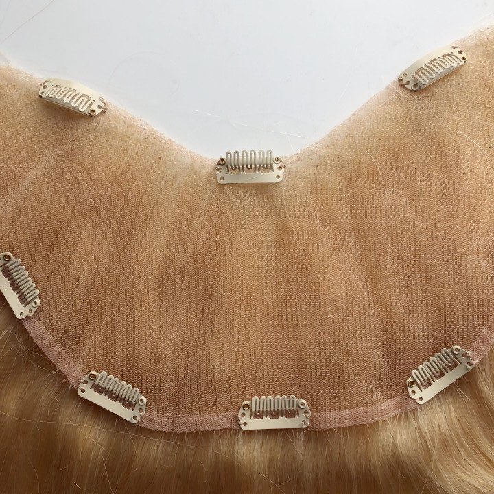 U Shape Topper Handmade Custom Full French Lace Human Hair For Women Clip In Hair Extensions