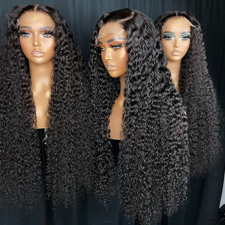Most popular water wave human hair wig 180%density 360 lace frontal wig with baby hair 100% human hair full lace front wigs