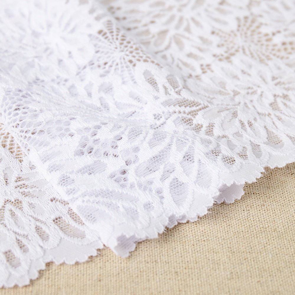 Wholesale 18CM Elastic Hollow Flower Black White Laces Trims White Guipure Lace Stretch Lace Trim