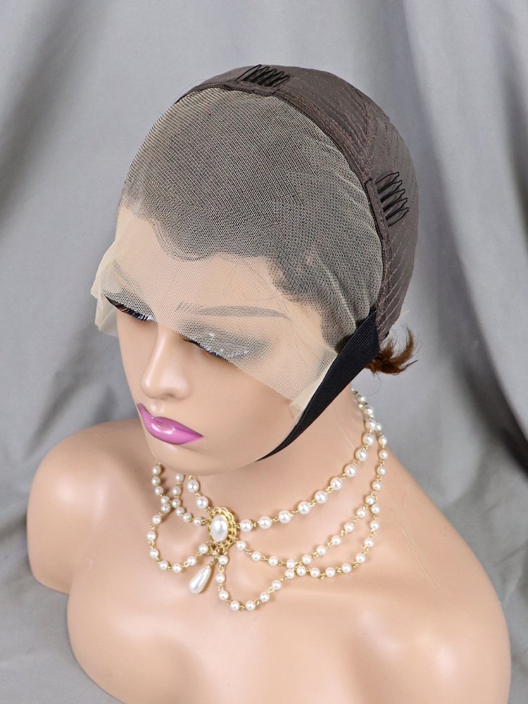Wholesale 6 Colors Short Pixie Cut Wigs Full 13x4 Transparent Lace Frontal Curly Human Hair Lace Front Bob Wig For Black Women