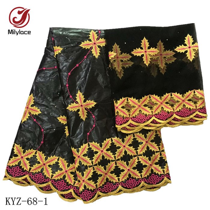 Latest 5 Yards African Bazin Embroidery Design Dress Made By Exquisite Workmanship