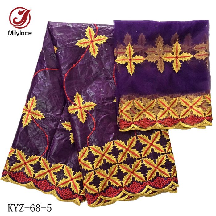 Latest 5 Yards African Bazin Embroidery Design Dress Made By Exquisite Workmanship