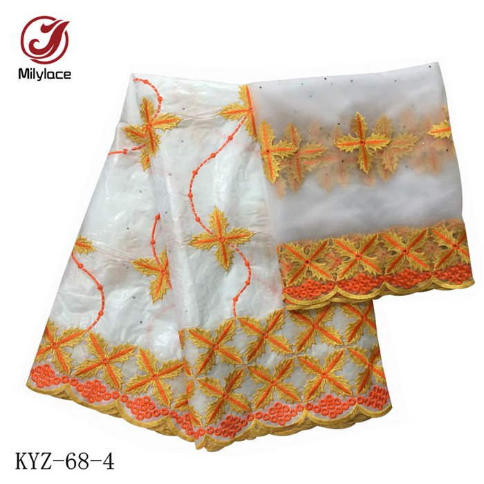 Latest 5 Yards African Bazin Embroidery Design Dress Made By Exquisite Workmanship