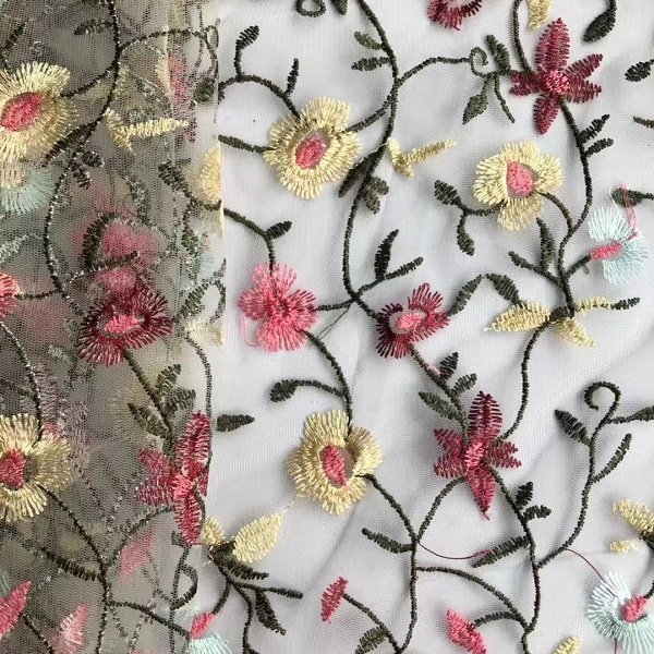 2023 DRESS making lace material fabric HOT SALE 3D Embroidery FLORAL tulle lace fabric High quality french swiss voile lace