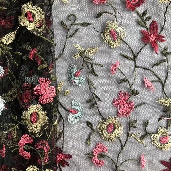 2023 DRESS making lace material fabric HOT SALE 3D Embroidery FLORAL tulle lace fabric High quality french swiss voile lace