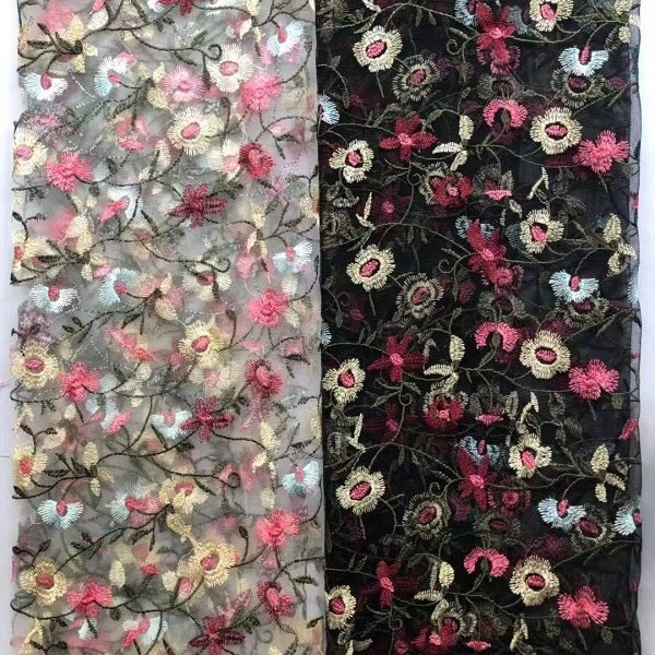 2023 DRESS making lace material fabric HOT SALE 3D Embroidery FLORAL tulle lace fabric High quality french swiss voile lace