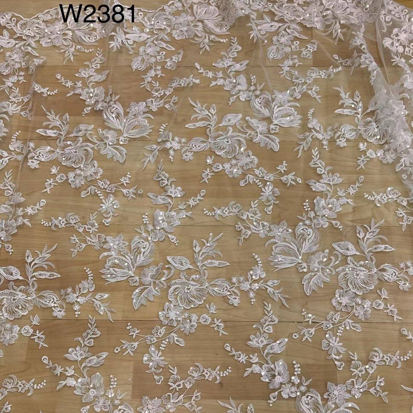 DELACE new arrival sequins bridal fabric elegant weddingdress lace plain emboriered lace fabric