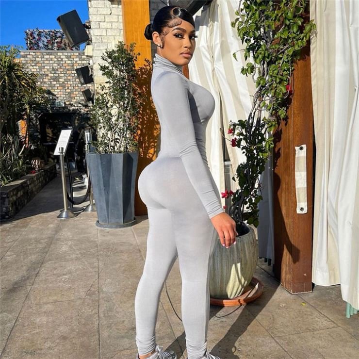bodysuit fall turtleneck long sleeve jumpsuit yoga jumpsuit fitness women