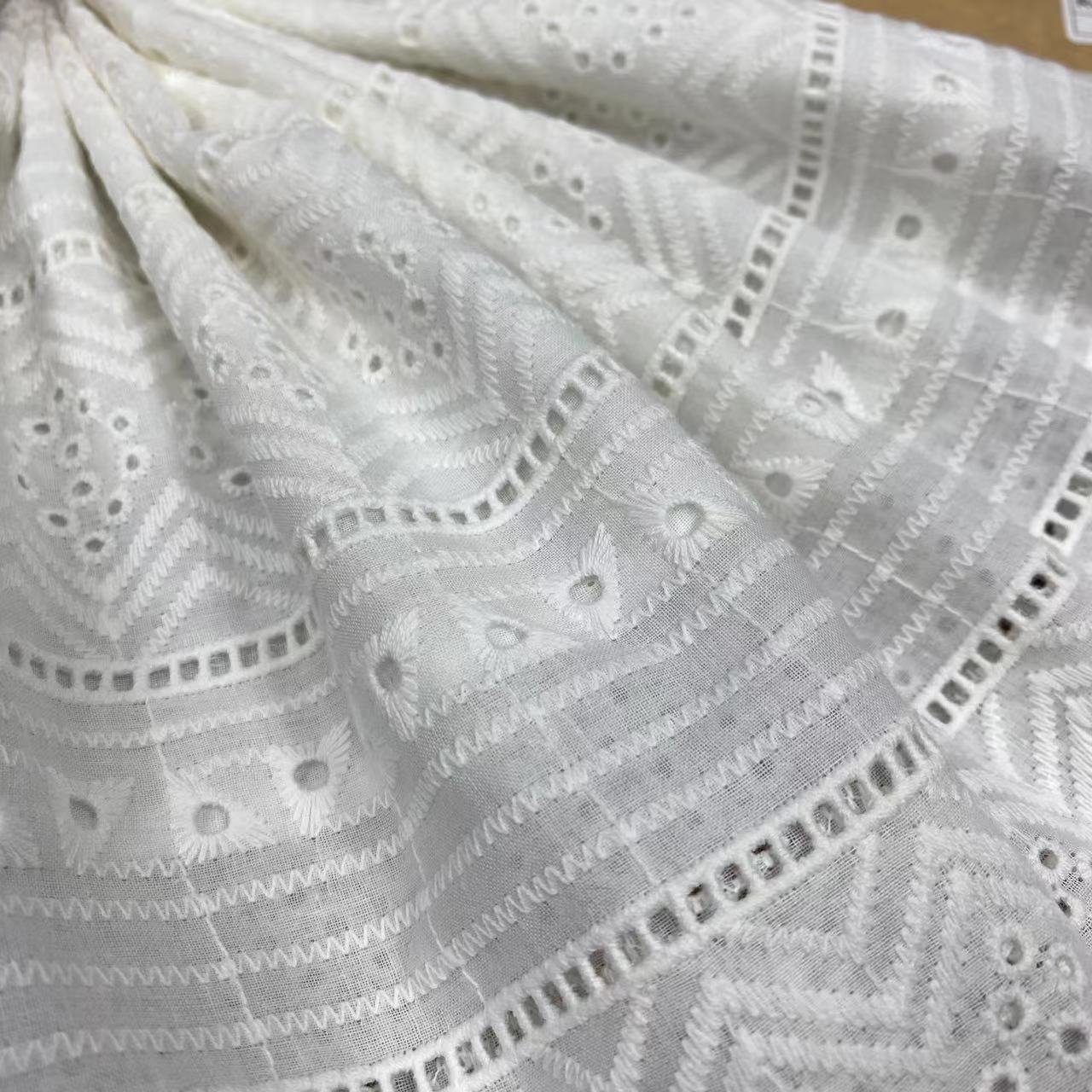 100%Cotton embroidery fabric ,cotton embroidery fabric with holes,Can be made clothing fabrics,Multi-color custom ,wholesale