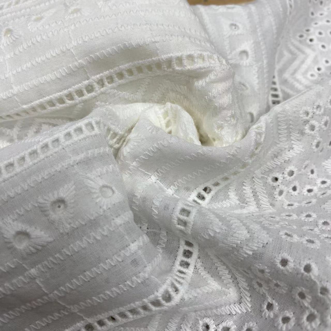 100%Cotton embroidery fabric ,cotton embroidery fabric with holes,Can be made clothing fabrics,Multi-color custom ,wholesale