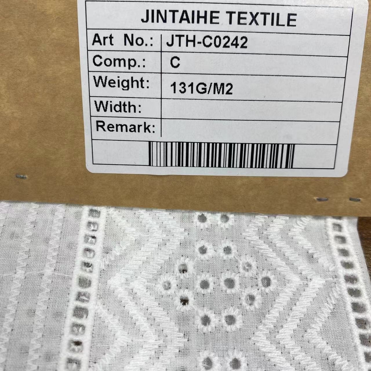 100%Cotton embroidery fabric ,cotton embroidery fabric with holes,Can be made clothing fabrics,Multi-color custom ,wholesale