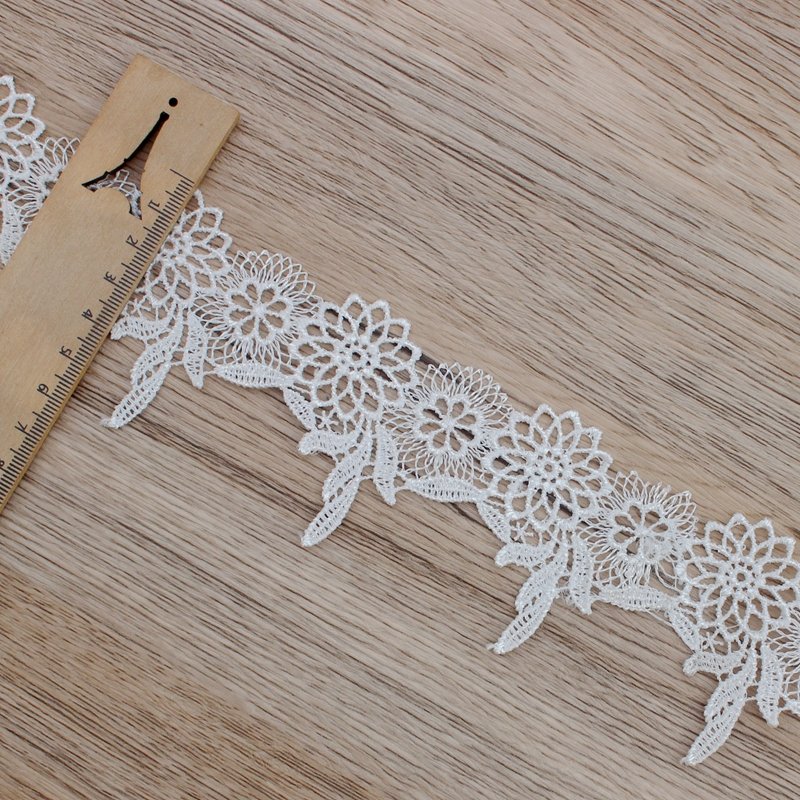 Zeal Hot Sale Exquisite French Style 4cm Width Polyester Lace Trims Embroidery Fabric Wholesale Business Clothes Collars Tapes