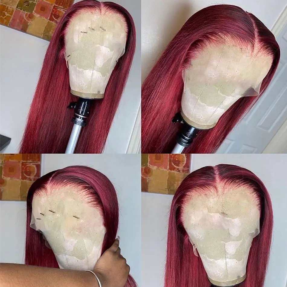 Cheap Curly Colored 99J Human Hair Lace Front Wigs Hd Wig for Black Burgundy 360 Full Lace Women Small Brazilian Hair Long