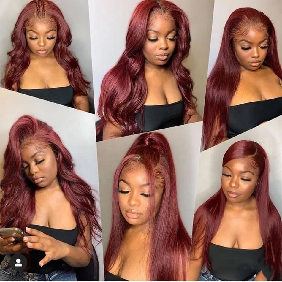 Cheap Curly Colored 99J Human Hair Lace Front Wigs Hd Wig for Black Burgundy 360 Full Lace Women Small Brazilian Hair Long