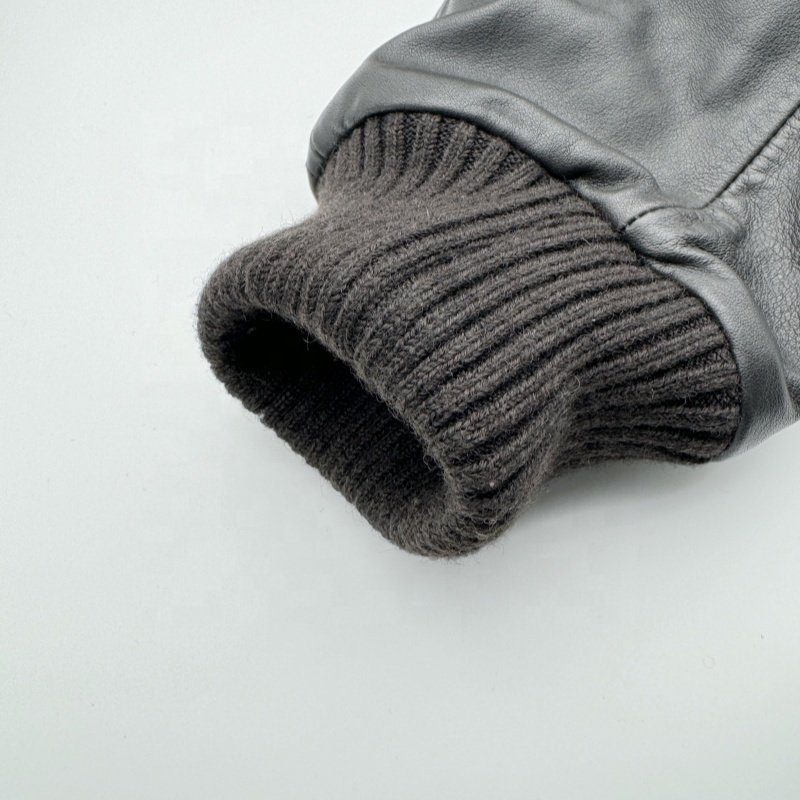 High quality wool blend ribbed jacket knit ribbing cuffs
