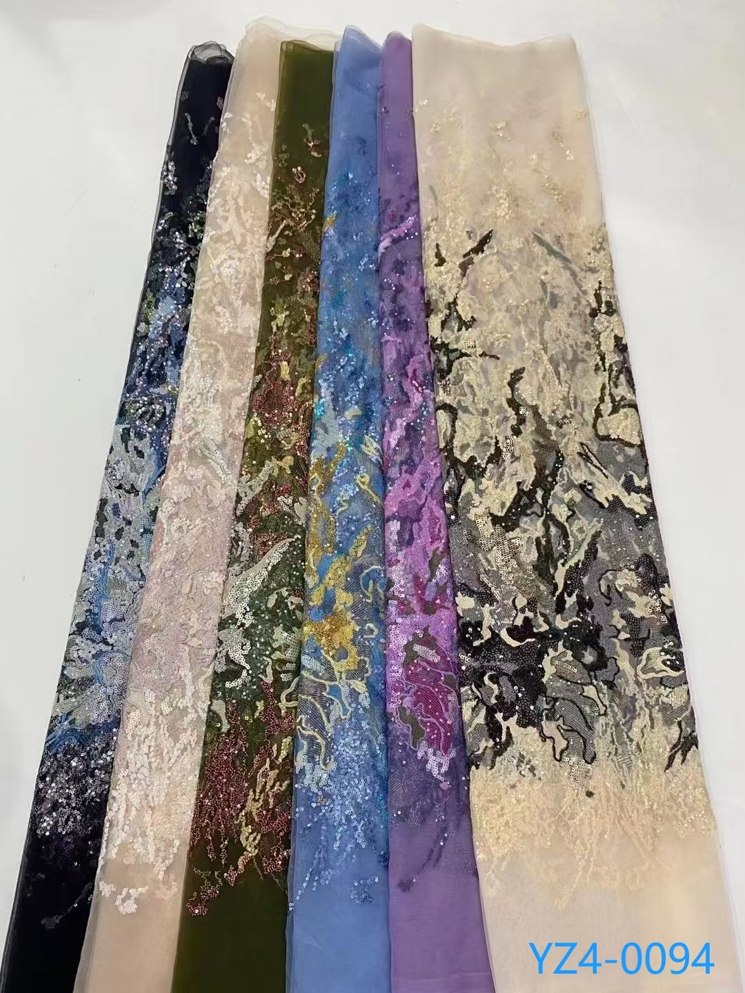 African Bridal Beads Lace Material Luxury Handmade 5 Yards Beaded Fabrics Shining Sequins Lace Fabric For Evening Party Dress