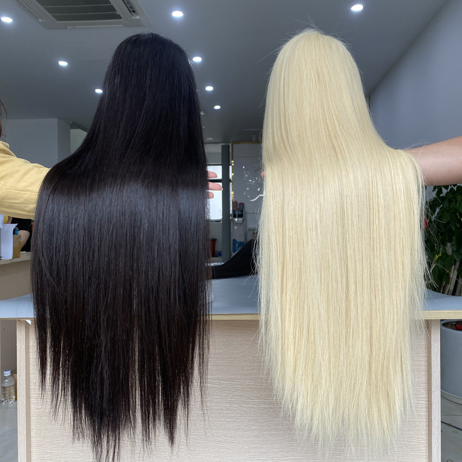 Wholesale Price 100% Raw Vietnamese Hair Virgin Bone Straight Swiss HD Lace Front Wigs For Black Women