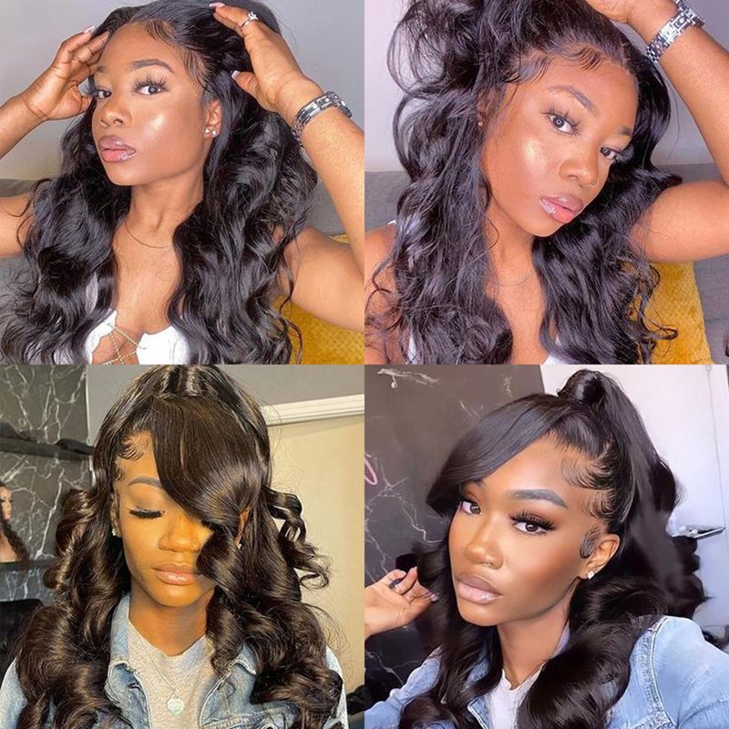 Natural Virgin Brazilian Raw Human Hair Wigs Pre Pluck 13x4 Glueless Full HD Lace Frontal Wigs Body Wave Curly HD Lace Front Wig