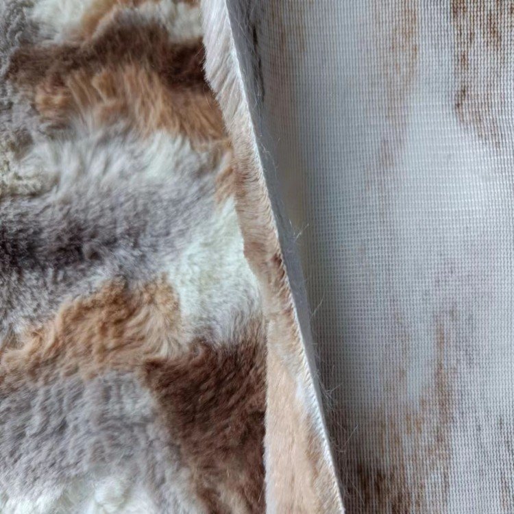 New pattern hot selling 100% Polyester discharge printing faux rabbit fur Fleece Fabric For garment home textiles blankets
