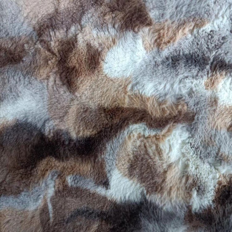 New pattern hot selling 100% Polyester discharge printing faux rabbit fur Fleece Fabric For garment home textiles blankets