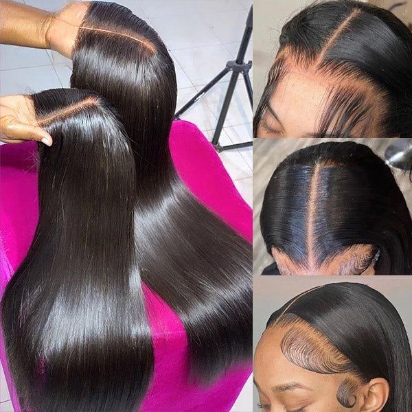 Wholesale Raw Human Hair Lace Frontal glueless hd 360 full lace Bone Straight human hair wigs