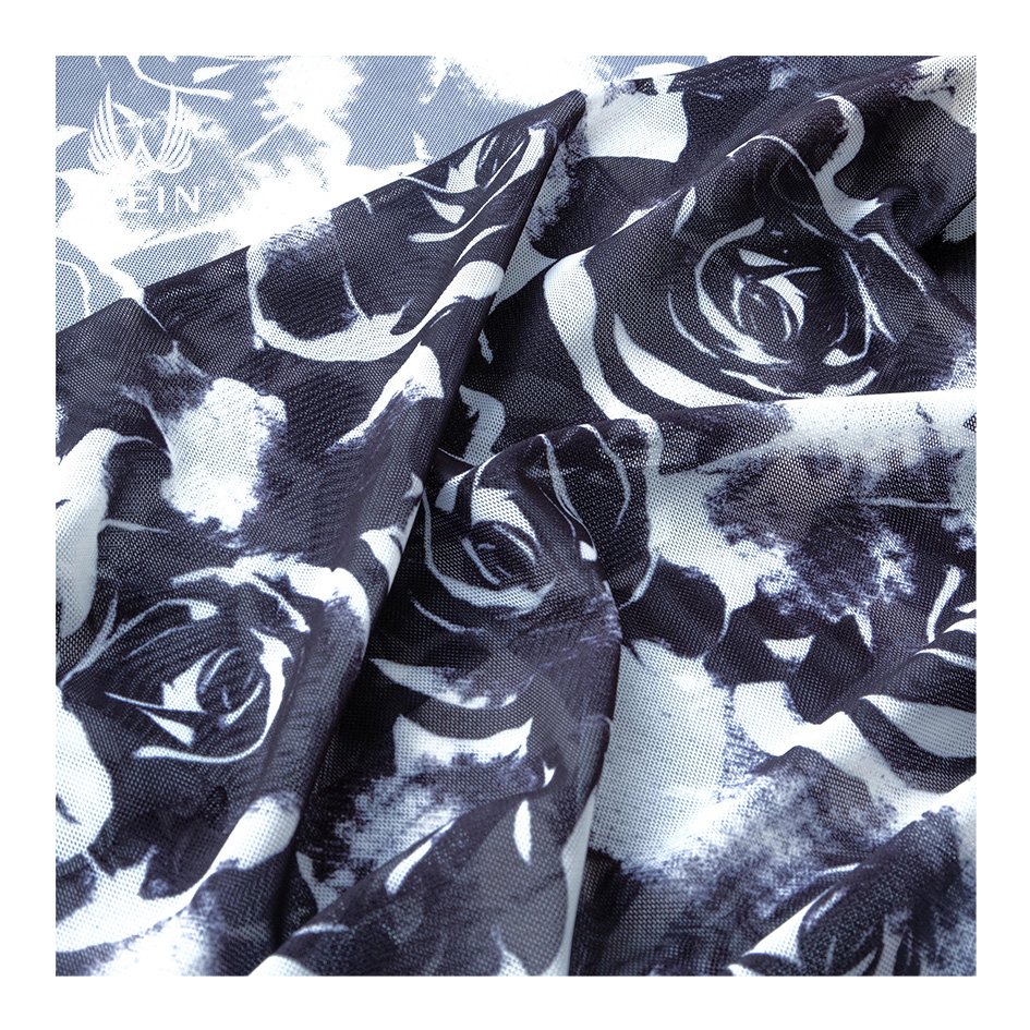 WI-K04 Custom Print Wholesale Good Price Mesh Printed Fabric Digital Printed Fabric For Dress With Low MOQ