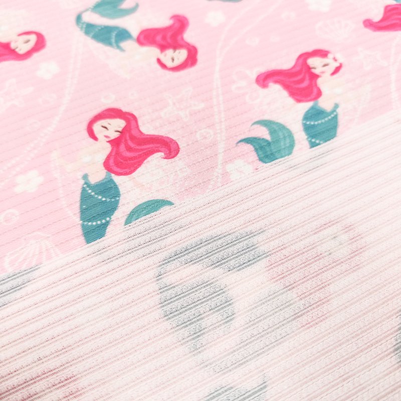 Customized cartoon elastic 96% polyester 4%spandex swim knitted fabric ribbed silk fabric ribbed t shirt ribbing fabric