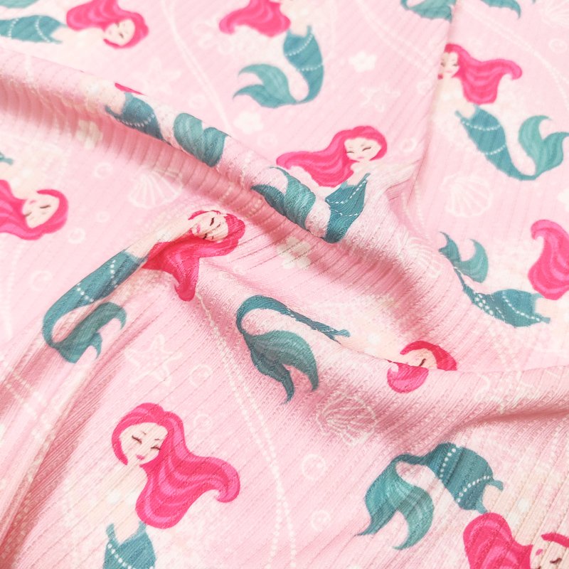 Customized cartoon elastic 96% polyester 4%spandex swim knitted fabric ribbed silk fabric ribbed t shirt ribbing fabric